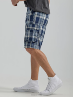 Lee Men Wyoming Cargo Short New Blue Plaid Clothing 480T965 - Image 4