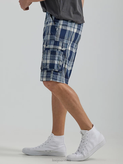 Lee Men Wyoming Cargo Short New Blue Plaid Clothing 480T965 - Image 4