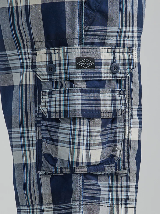 Lee Men Wyoming Cargo Short New Blue Plaid Clothing 480T965 - Image 5