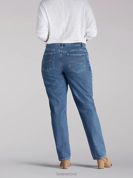 Lee Women 100% Cotton Relaxed Fit Straight Leg Jean (Plus) Aero Clothing 480T59 - Image 2