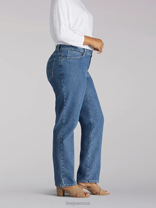 Lee Women 100% Cotton Relaxed Fit Straight Leg Jean (Plus) Aero Clothing 480T59 - Image 3