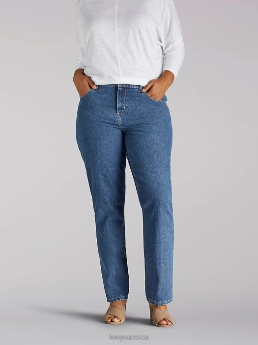 Lee Women 100% Cotton Relaxed Fit Straight Leg Jean (Plus) Aero Clothing 480T59 - Image 1