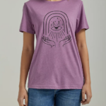 Lee Women Astrology Hands Graphic Tee Dark Plum Clothing 480T350