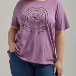 Lee Women Astrology Hands Graphic Tee (Plus) Dark Plum Clothing 480T363