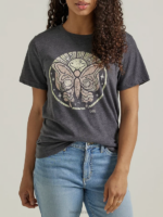 Lee Women Butterfly Graphic Tee Charcoal Heather Clothing 480T345