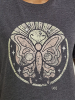 Lee Women Butterfly Graphic Tee Charcoal Heather Clothing 480T345 - Image 3