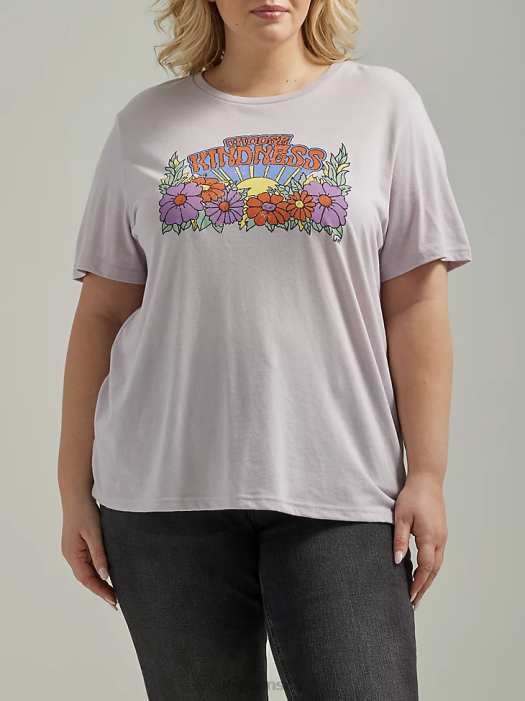 Lee Women Choose Kindness Graphic Tee (Plus) Misty Lilac Clothing 480T362 - Image 1