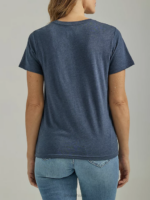 Lee Women Color Twitch Graphic Tee Navy Heather Clothing 480T376 - Image 2