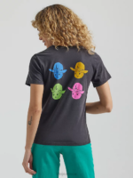 Lee Women Cowboy Buddy Graphic Tee Jet Black Clothing 480T370 - Image 2