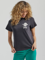 Lee Women Cowboy Buddy Graphic Tee Jet Black Clothing 480T370