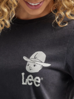 Lee Women Cowboy Buddy Graphic Tee Jet Black Clothing 480T370 - Image 3