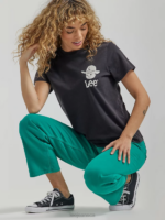 Lee Women Cowboy Buddy Graphic Tee Jet Black Clothing 480T370 - Image 5