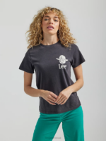 Lee Women Cowboy Buddy Graphic Tee Jet Black Clothing 480T370 - Image 6