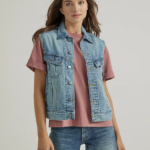 Lee Women Denim Vest Frosted Blue Clothing 480T408