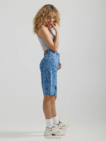 Lee Women Drop Crotch Lasered Denim Bermuda Short Laser Geo Clothing 480T295 - Image 3