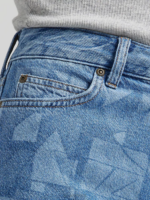 Lee Women Drop Crotch Lasered Denim Bermuda Short Laser Geo Clothing 480T295 - Image 4