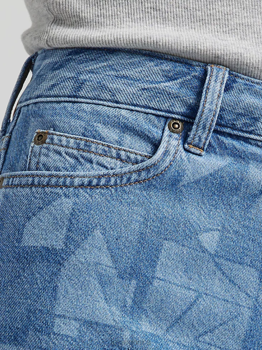 Lee Women Drop Crotch Lasered Denim Bermuda Short Laser Geo Clothing 480T295 - Image 4