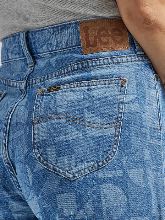 Lee Women Drop Crotch Lasered Denim Bermuda Short Laser Geo Clothing 480T295 - Image 5
