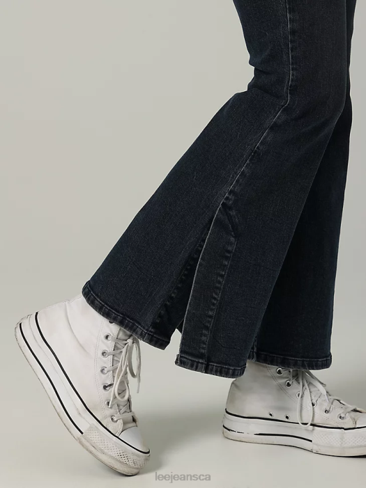 Lee Women European Collection High Rise Split Flare Jean Smokey Indigo Clothing 480T172 - Image 5