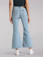 Lee Women European Collection High Rise Split Flare Jean Sunbleach Clothing 480T170 - Image 2