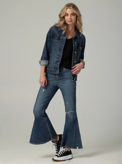 Lee Women European Collection High Rise Split Flare Jean Sunstone Clothing 480T173