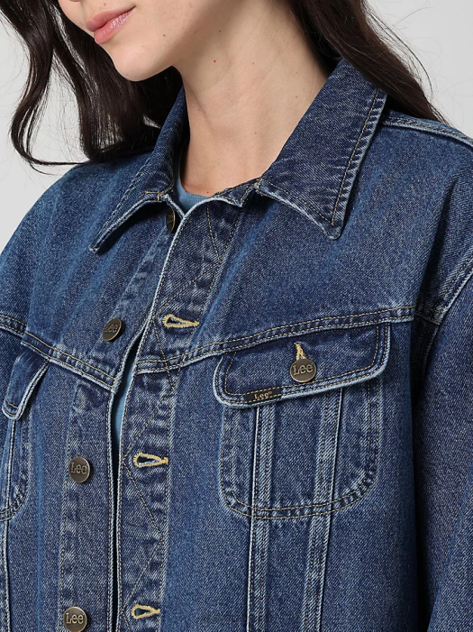 Lee Women European Collection Long Rider Jacket Stone Mill Clothing 480T416 - Image 4