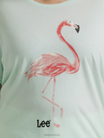 Lee Women Flamingo Graphic Tee (Plus) Seaglass Heather Clothing 480T348 - Image 3
