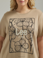 Lee Women Floral Box Graphic Tee (Plus) Trenchcoat Clothing 480T349 - Image 3