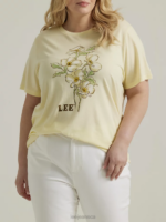 Lee Women Flowers Graphic Tee (Plus) Sunwashed Heather Clothing 480T352