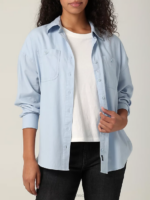 Lee Women Frontier Button Down Shirt Shy Blue Clothing 480T398