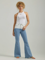 Lee Women High Rise Bleach Dipped Flare Jean Out To Sea Clothing 480T160