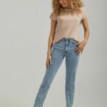 Lee Women High Rise Elastic Straight Jean Light Sanctuary Clothing 480T19