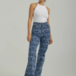 Lee Women High Rise Lasered Relaxed Flare Jean Laser Floral Clothing 480T156