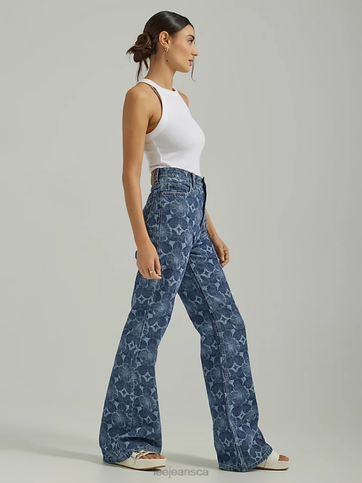 Lee Women High Rise Lasered Relaxed Flare Jean Laser Floral Clothing 480T156 - Image 3