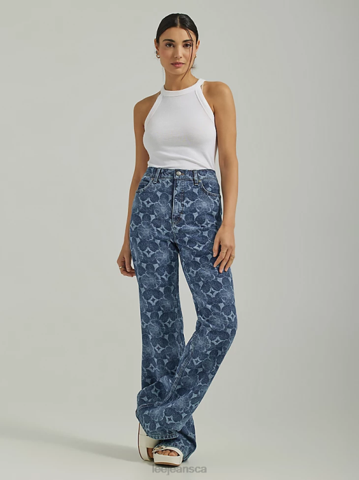 Lee Women High Rise Lasered Relaxed Flare Jean Laser Floral Clothing 480T156 - Image 4