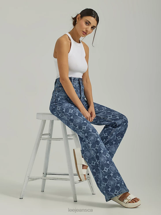 Lee Women High Rise Lasered Relaxed Flare Jean Laser Floral Clothing 480T156 - Image 5