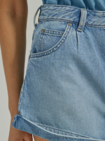 Lee Women High Rise Pleated Denim Short Frosted Blue Clothing 480T336 - Image 5