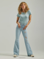 Lee Women High Rise Ripped Flare Jean Light Rise DX Clothing 480T161 - Image 4