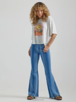 Lee Women High Rise Striped Flare Jean Hits of Blue Clothing 480T159