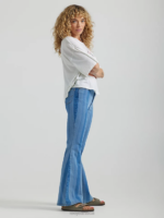 Lee Women High Rise Striped Flare Jean Hits of Blue Clothing 480T159 - Image 3