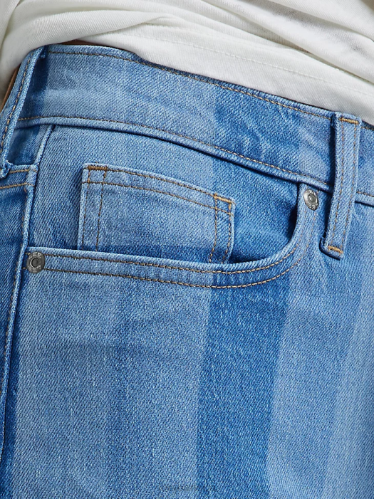 Lee Women High Rise Striped Flare Jean Hits of Blue Clothing 480T159 - Image 5