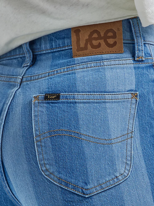 Lee Women High Rise Striped Flare Jean Hits of Blue Clothing 480T159 - Image 6