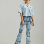 Lee Women High Rise Tie Dye Flare Jean Tough Storm Clothing 480T153