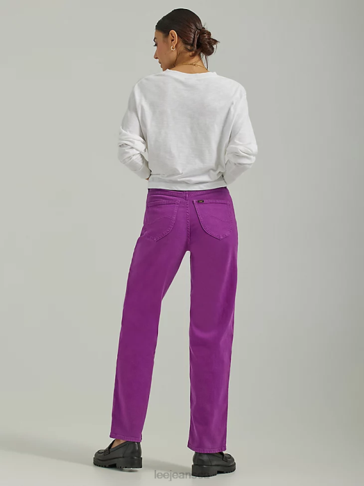Lee Women High Rise Wide Leg Colored Ankle Jean Disco Purple Clothing 480T164 - Image 2