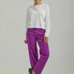 Lee Women High Rise Wide Leg Colored Ankle Jean Disco Purple Clothing 480T164