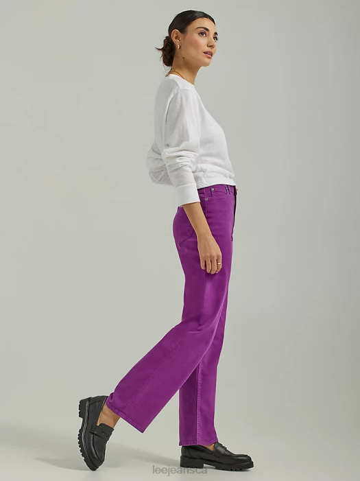 Lee Women High Rise Wide Leg Colored Ankle Jean Disco Purple Clothing 480T164 - Image 3