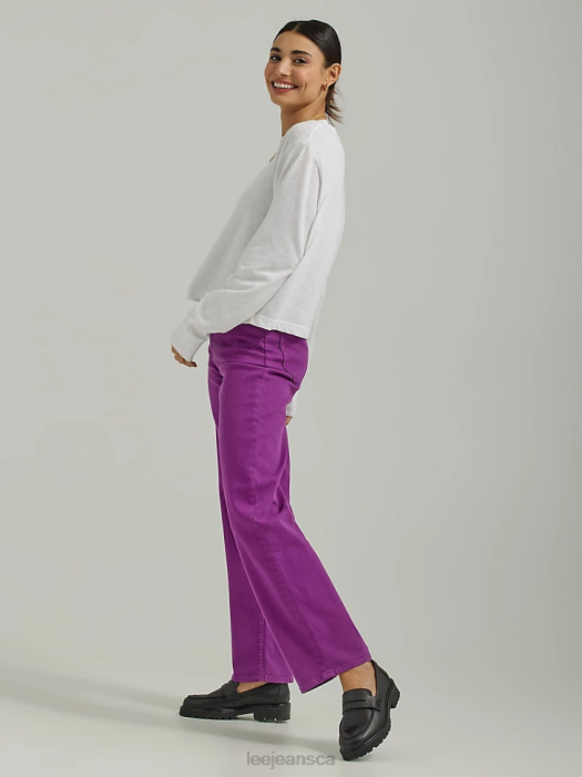 Lee Women High Rise Wide Leg Colored Ankle Jean Disco Purple Clothing 480T164 - Image 4