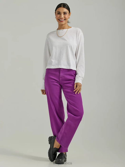 Lee Women High Rise Wide Leg Colored Ankle Jean Disco Purple Clothing 480T164 - Image 1
