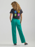 Lee Women High Rise Wide Leg Colored Ankle Jean Enigma Green Clothing 480T165 - Image 2