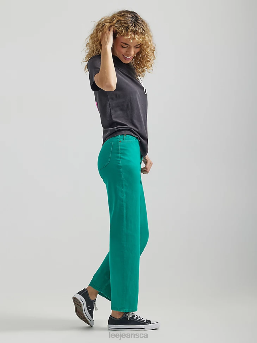 Lee Women High Rise Wide Leg Colored Ankle Jean Enigma Green Clothing 480T165 - Image 3